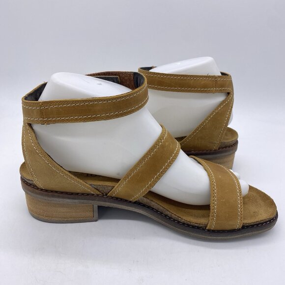 Naot Beatnik Sandals Women's 40 Wide Dune Nubuck Leather Bohemian Made In Israel - Picture 7 of 13